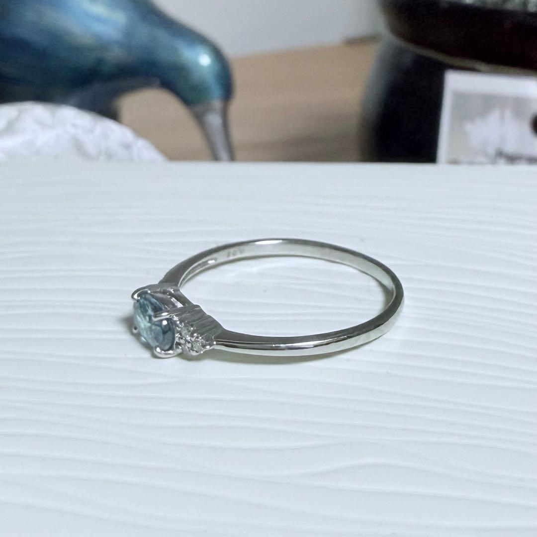 美品！ ブルージルコン ダイヤモンド プラチナリング