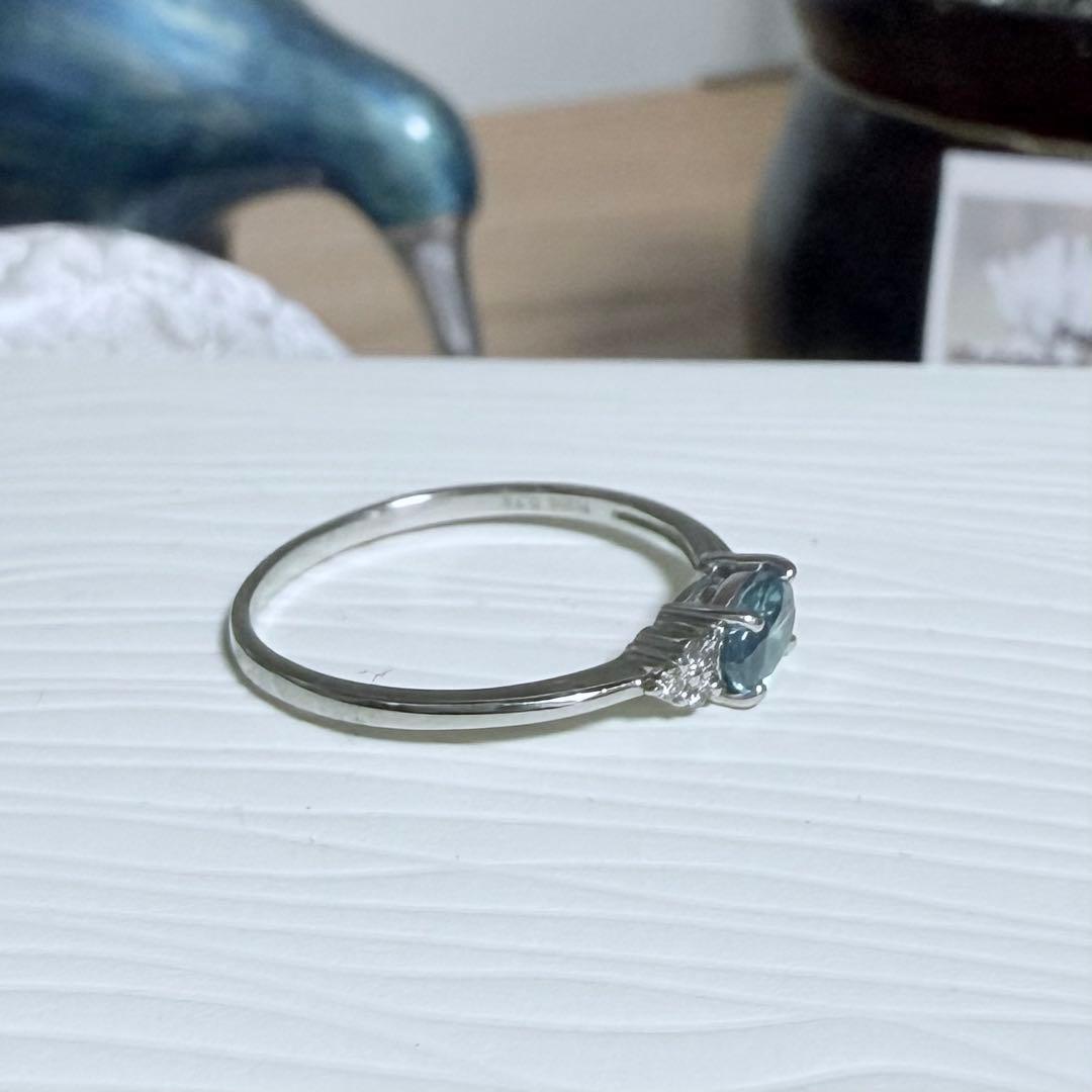 美品！ ブルージルコン ダイヤモンド プラチナリング
