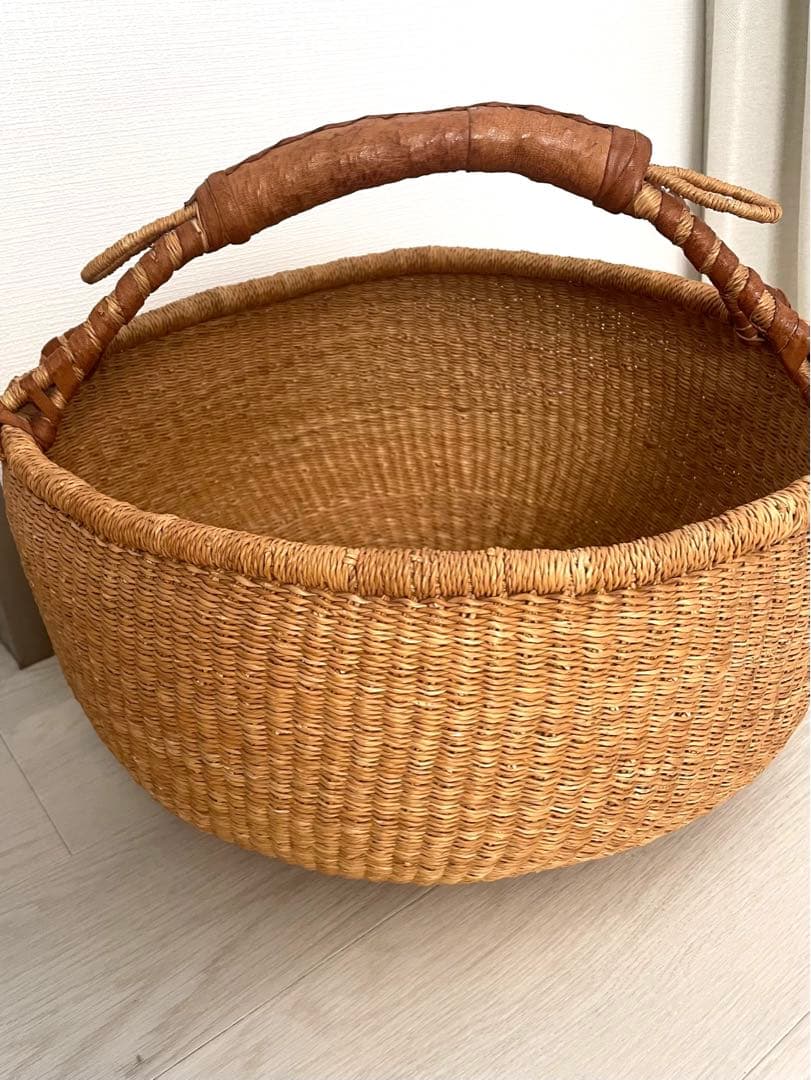 希少　ヨーロッパ経由　特大サイズ　ブルキナファソバスケット　ヴィンテージ