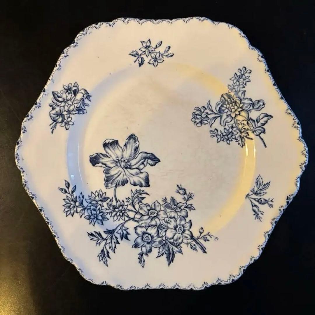 フランスアンティークプレート 珍しい角形プレート2枚セット