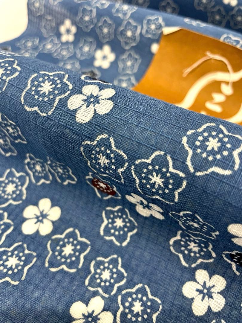 浴衣 紅梅織 三勝染 桜に梅 綿 反物
