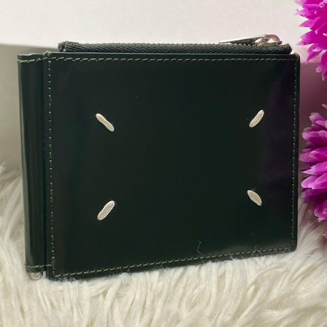 ✨未使用級美品✨マルジェラ　マネークリップ　小銭入れ　ステッチ　緑