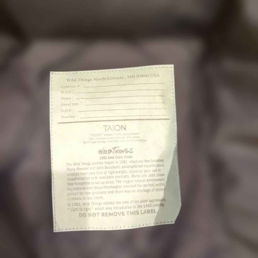 別注WILDTHINGS×TAION×relumeリバーシブルダウンブラックS