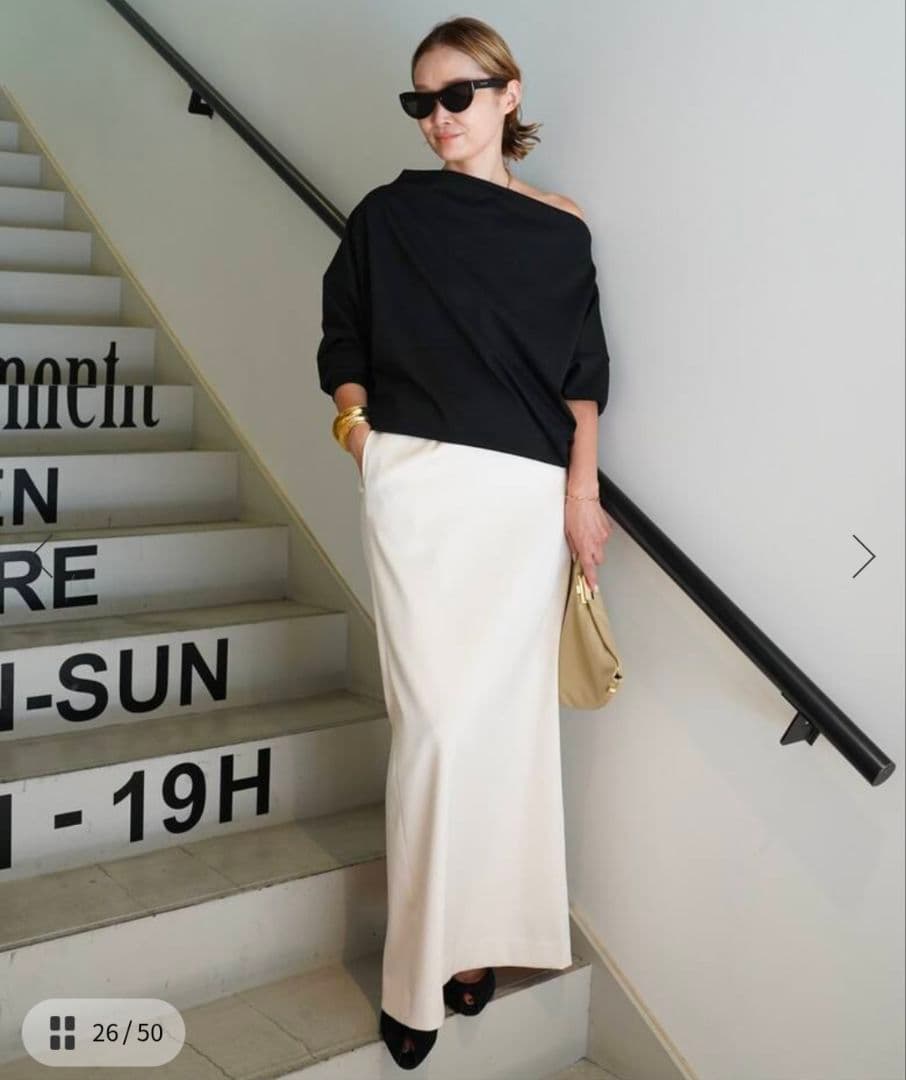 CELERI SATIN スカート　34 ホワイト