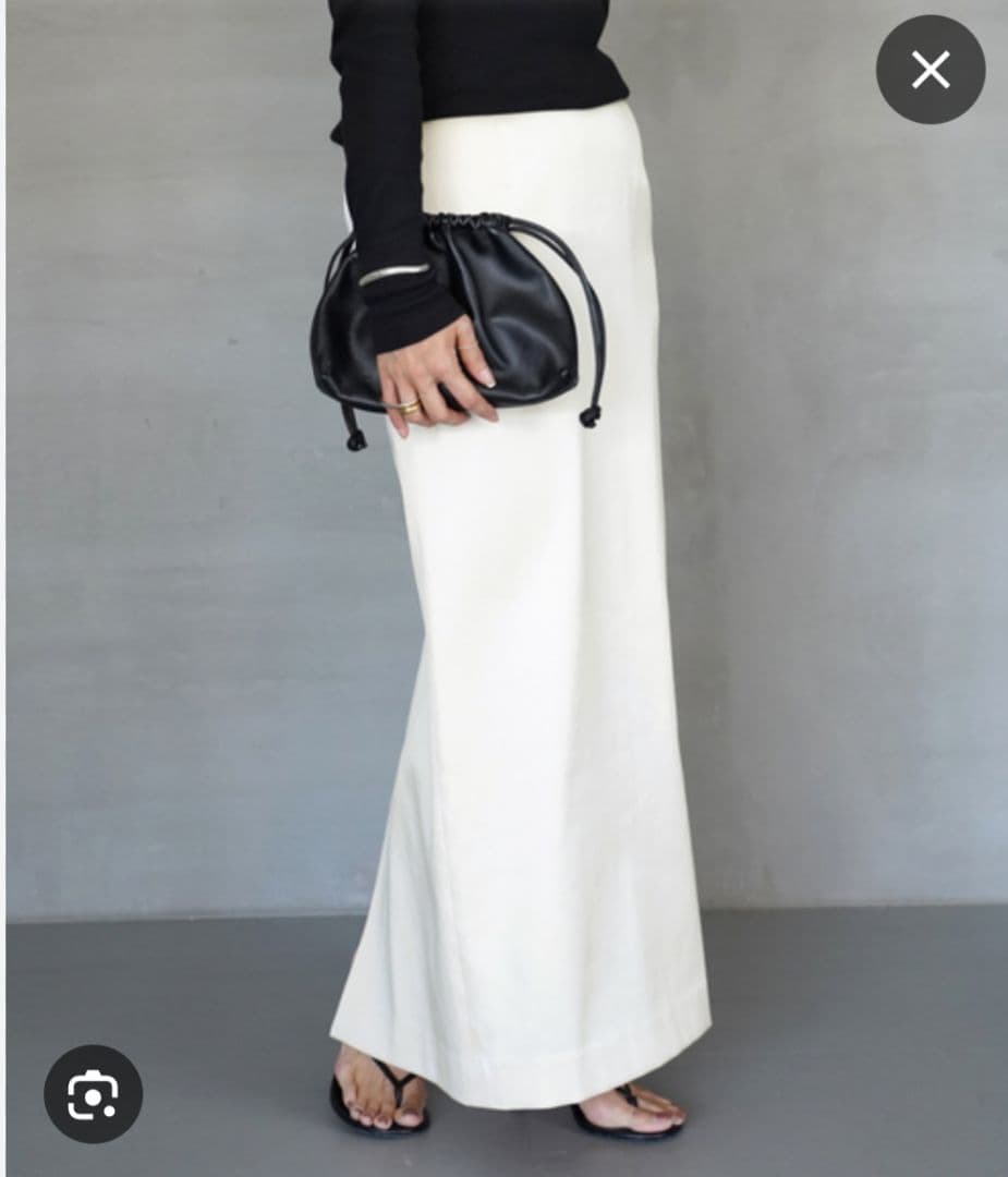 CELERI SATIN スカート　34 ホワイト