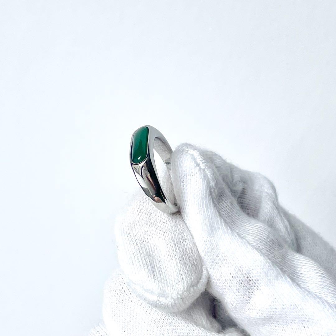 リング シルバー グリーン Nobrand