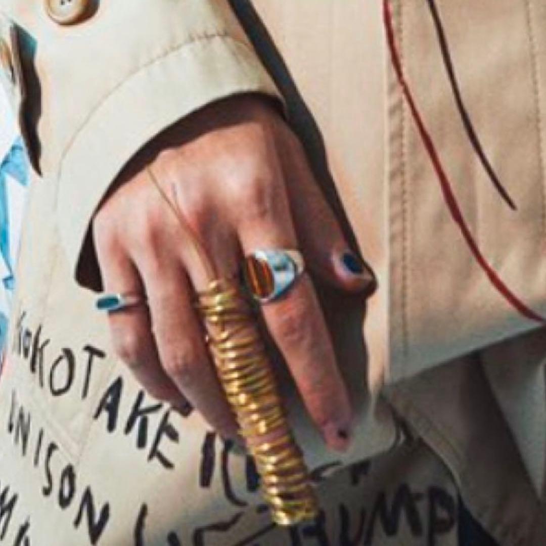 リング シルバー グリーン Nobrand