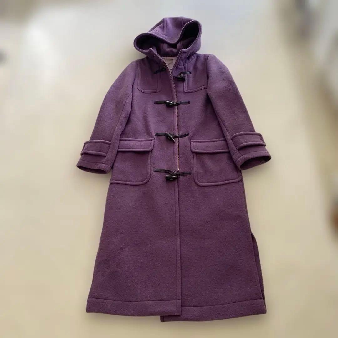 Mila Owen / ミラ オーウェン 紫色フード付き　ロング　ダッフルコート