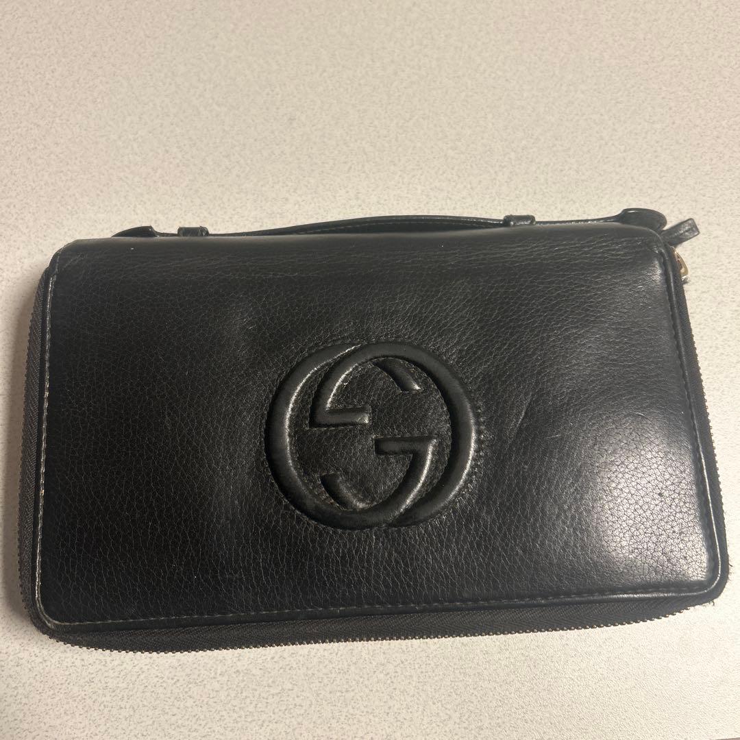 黒*霧様 グッチ 長財布 ダブルファスナー ソーホー トラベルケース早い者勝ちで