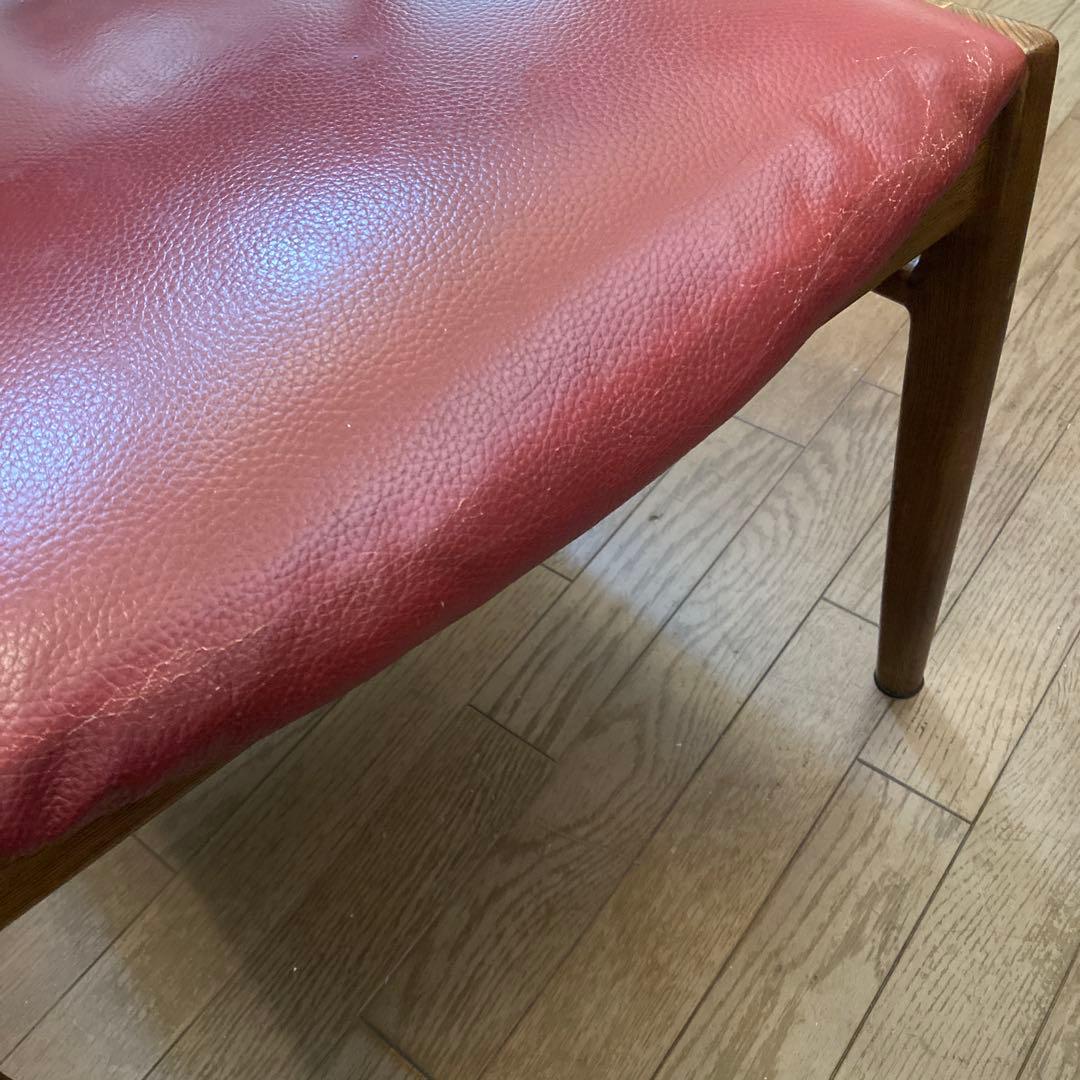 送料込み ヴィンテージ オールド ダイニングチェアー 椅子 木製 レザー 本革