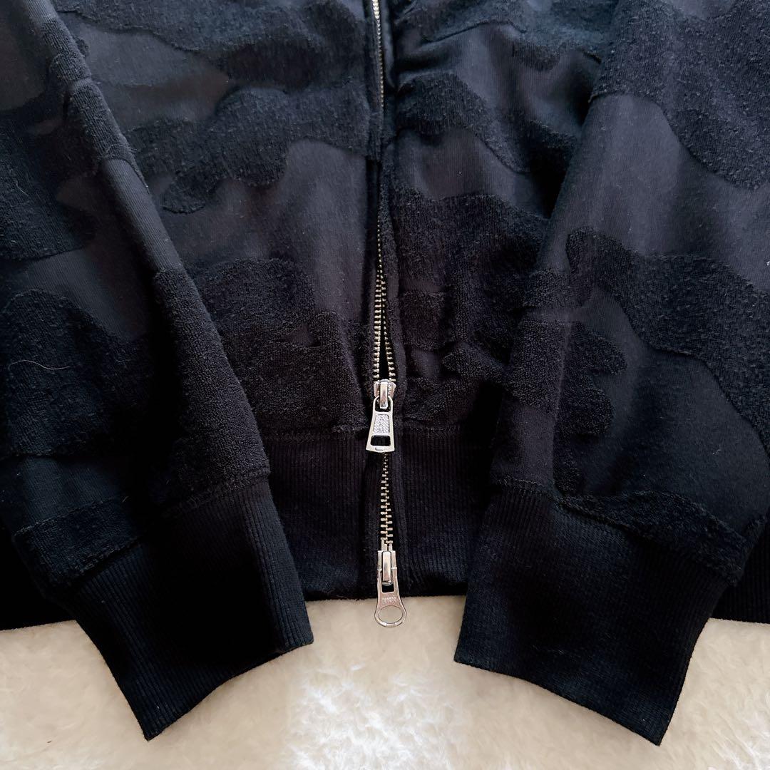 【AKM】セットアップ ジップパーカー パンツ XLサイズ ブラック カモフラ