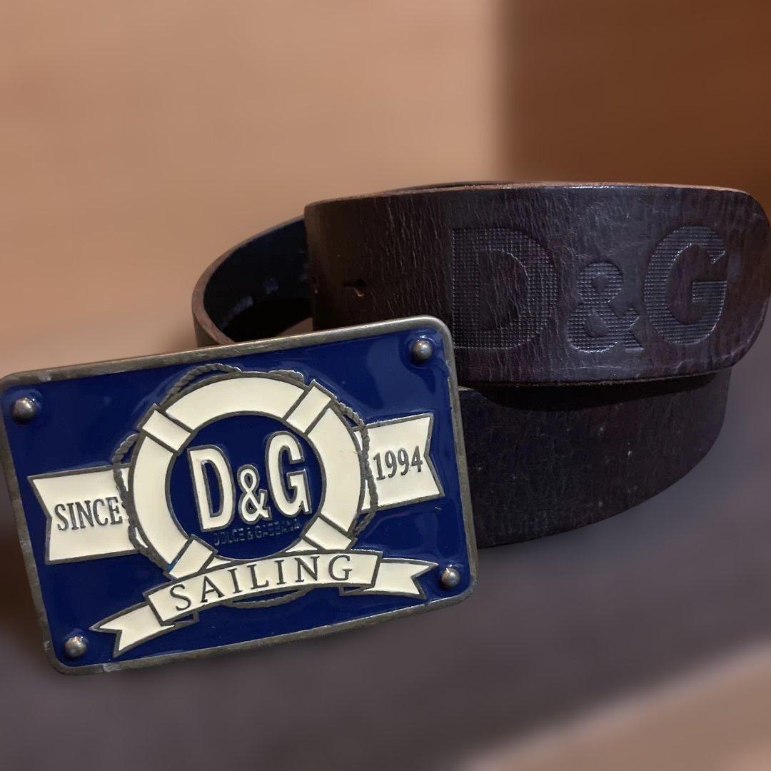 ドルチェ＆ガッパーナ　アンティーク　バックルベルト　革