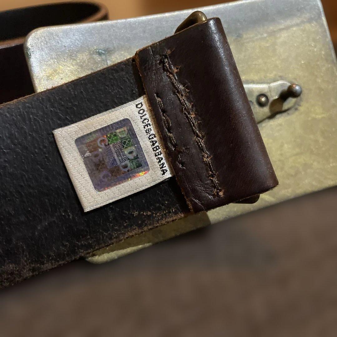ドルチェ＆ガッパーナ　アンティーク　バックルベルト　革