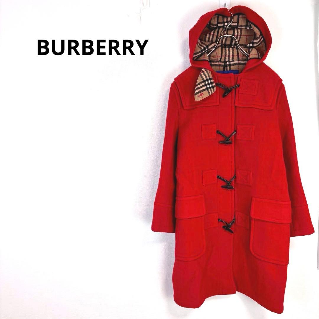 ◇ バーバリーブルーレーベル【M】ダッフルコート　アウター　フード　ノバチェック