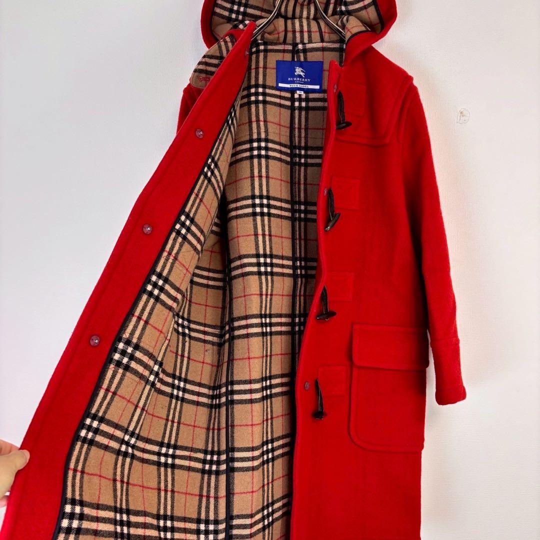 ◇ バーバリーブルーレーベル【M】ダッフルコート　アウター　フード　ノバチェック
