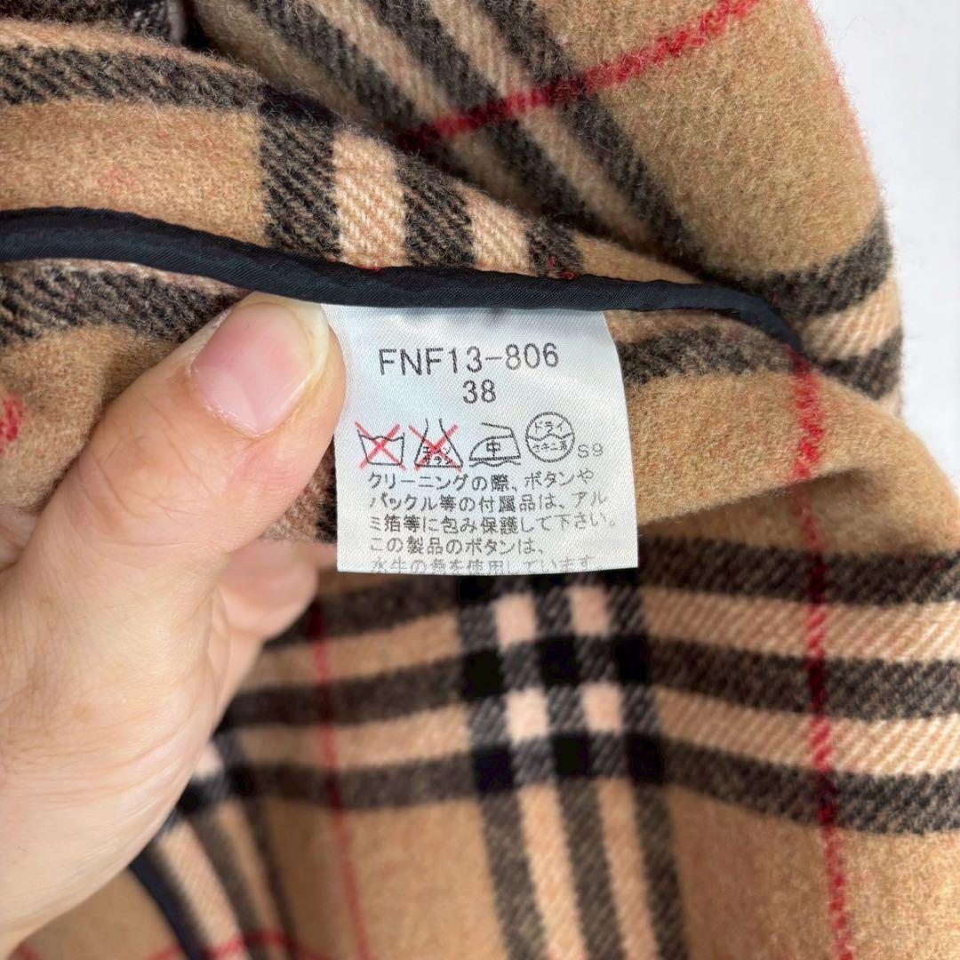 ◇ バーバリーブルーレーベル【M】ダッフルコート　アウター　フード　ノバチェック
