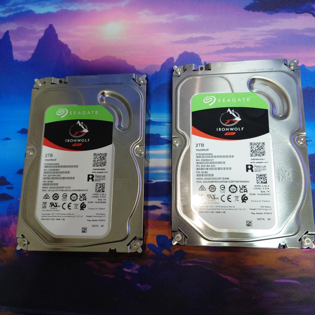Seagate IronWolf 2TB NAS仕様HDD 2台セット