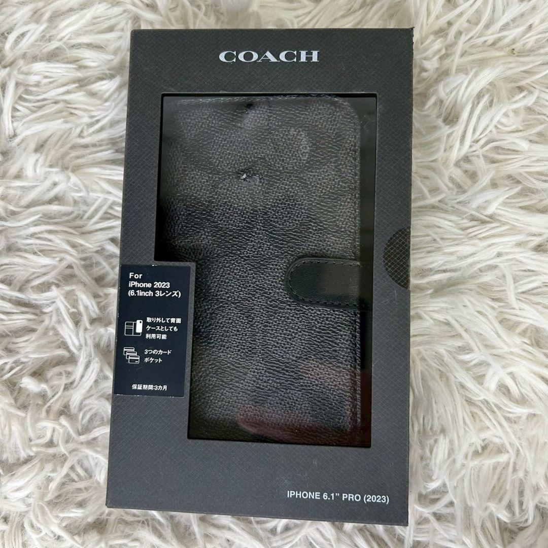 COACH　スマホケース　新品未使用　iPhone15pro 6.1　シグネチャ