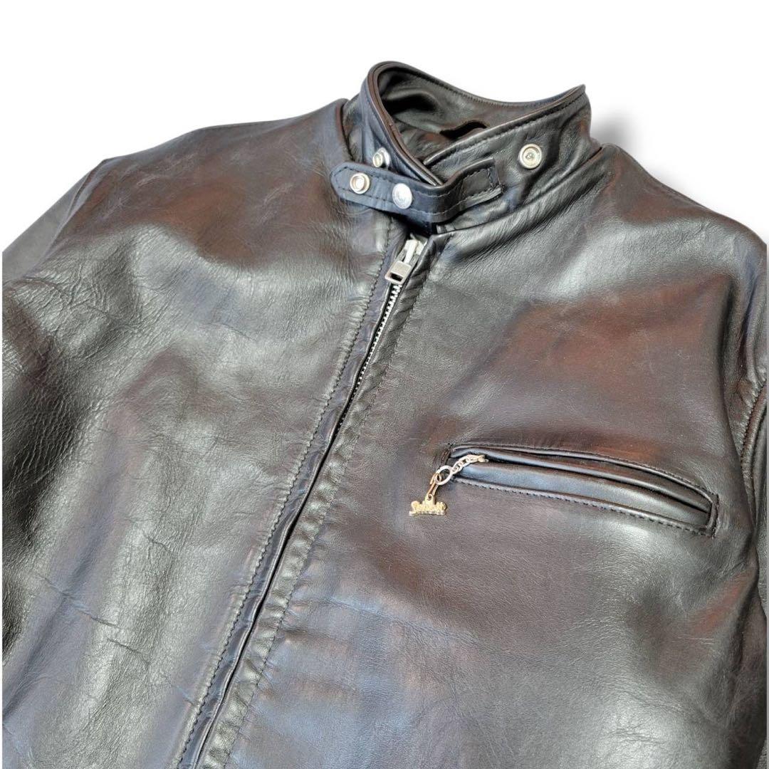 米国製　サイズ42 ショット 641 シングルライダース カウレザー 黒