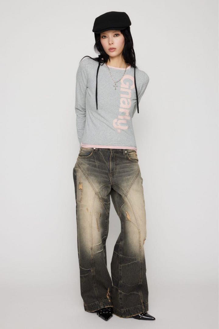 LAGUA GEM FINE CRASH STRAIGHT デニム