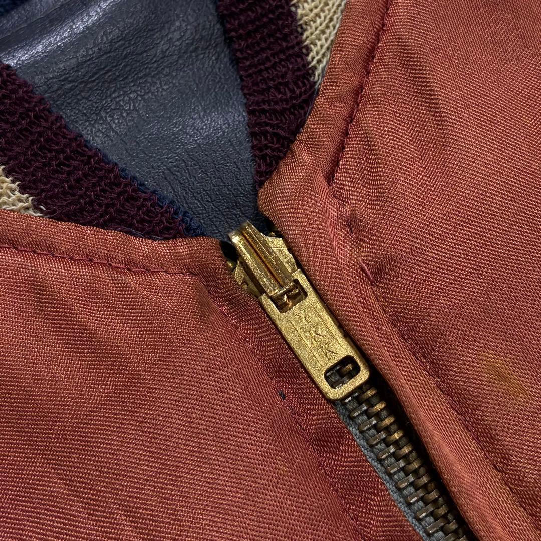 50s 60s KOREA サテン フェイクレザー スカジャン リバーシブル