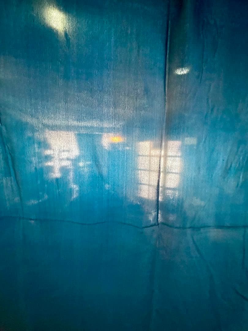 インドシルクサリーブルー& ゴールド