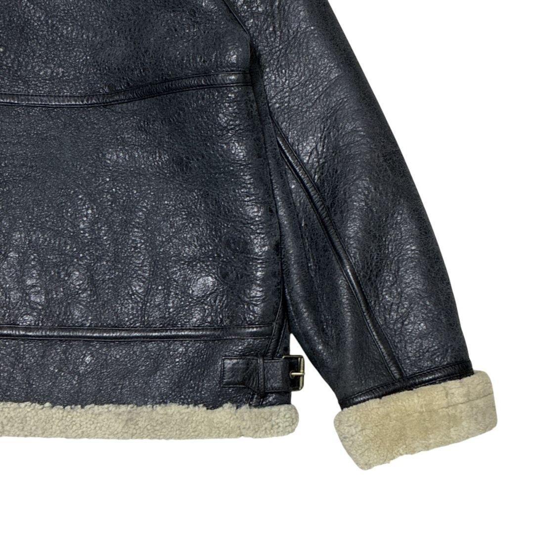 B-3 フライトジャケット ボアジャケット シープ 羊革 ブラック 3L