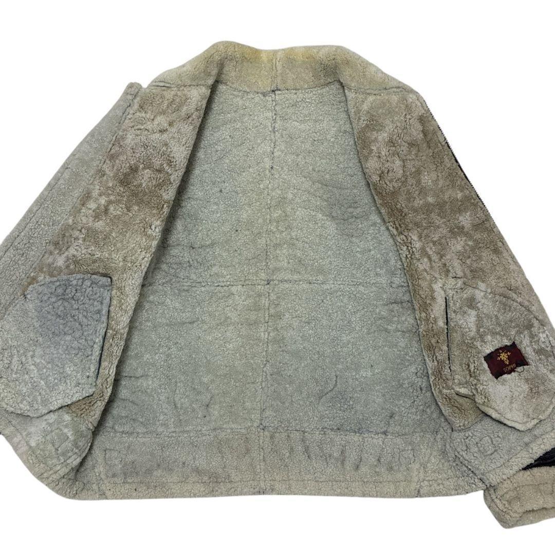 B-3 フライトジャケット ボアジャケット シープ 羊革 ブラック 3L