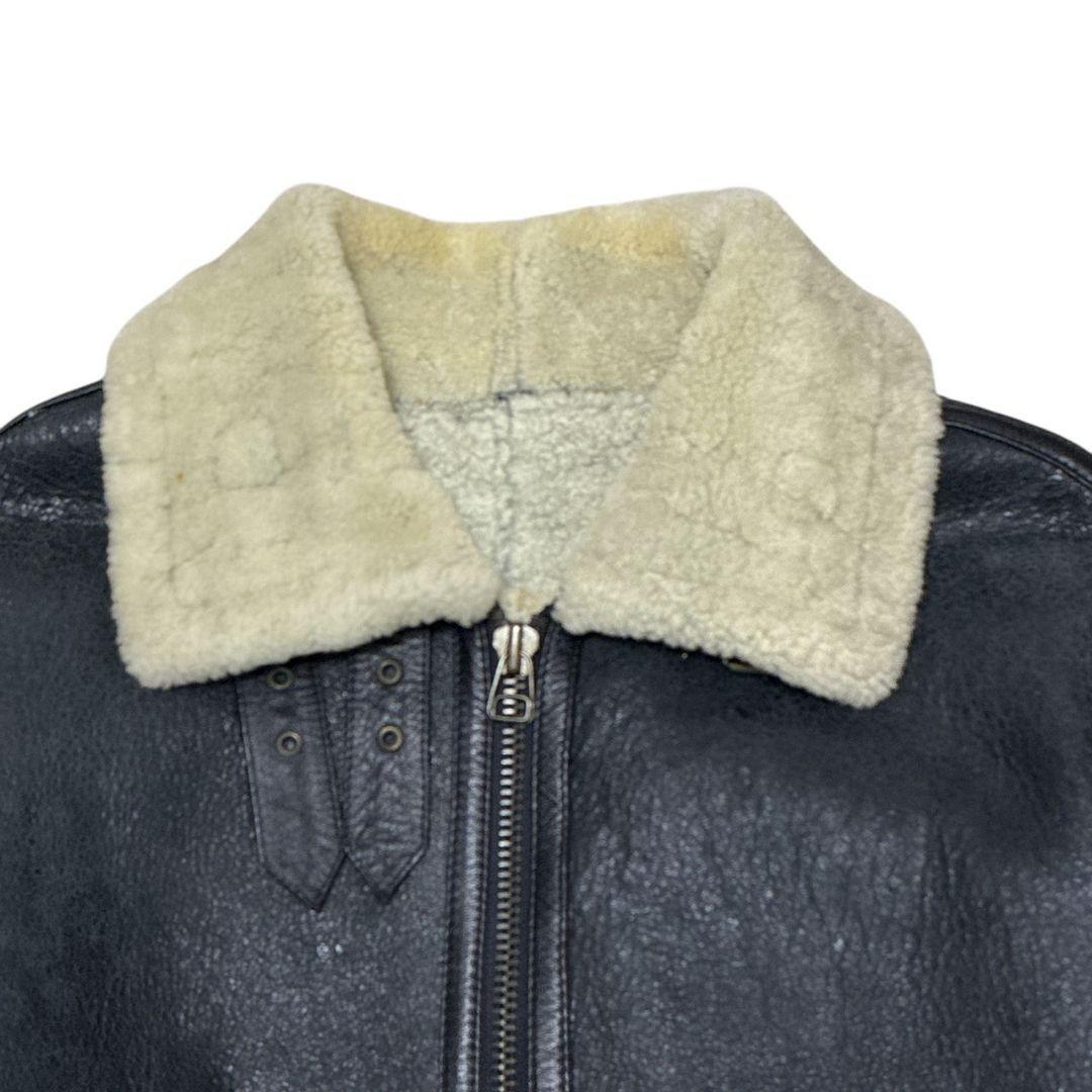 B-3 フライトジャケット ボアジャケット シープ 羊革 ブラック 3L