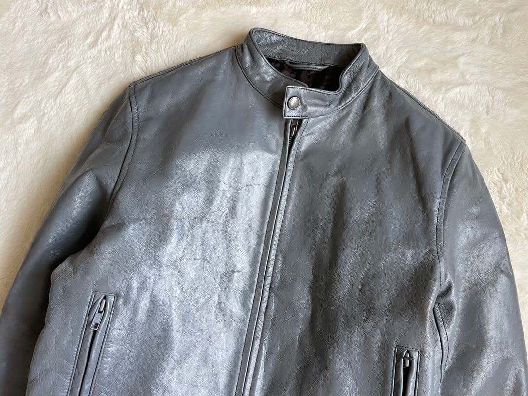 希少色　00s old gap 牛革シングルライダースレザージャケット