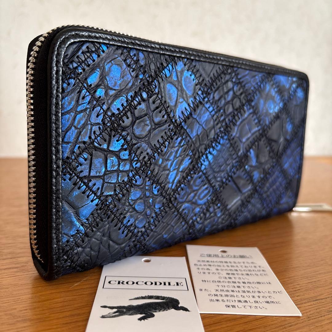 新品◆Maturi JAPAN◆ナイルクロコ革パッチワーク長財布 クロコダイル