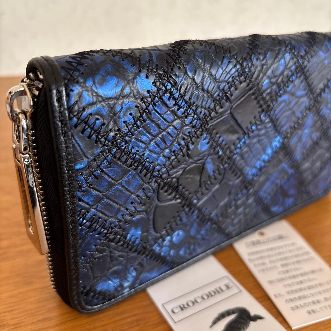 新品◆Maturi JAPAN◆ナイルクロコ革パッチワーク長財布 クロコダイル