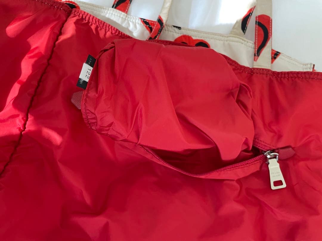 PRADA プラダ ハート柄 エコバッグ ホワイト/レッド ショルダーバッグ