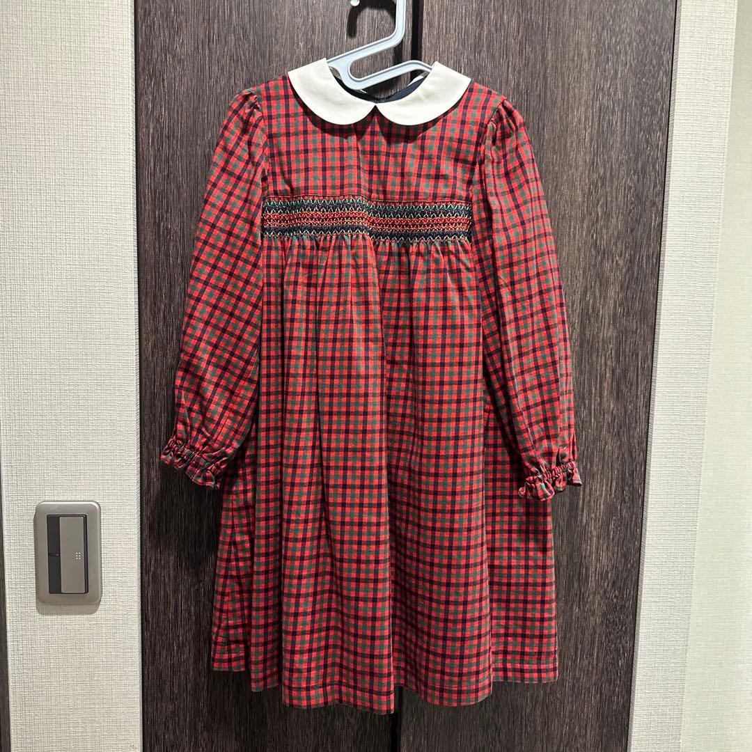 【美品】familiar チェック柄 ワンピース 120cm