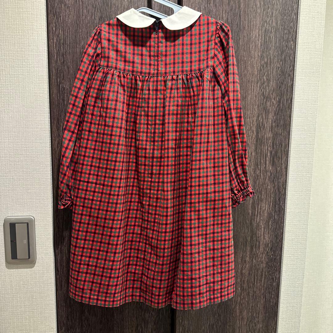 【美品】familiar チェック柄 ワンピース 120cm
