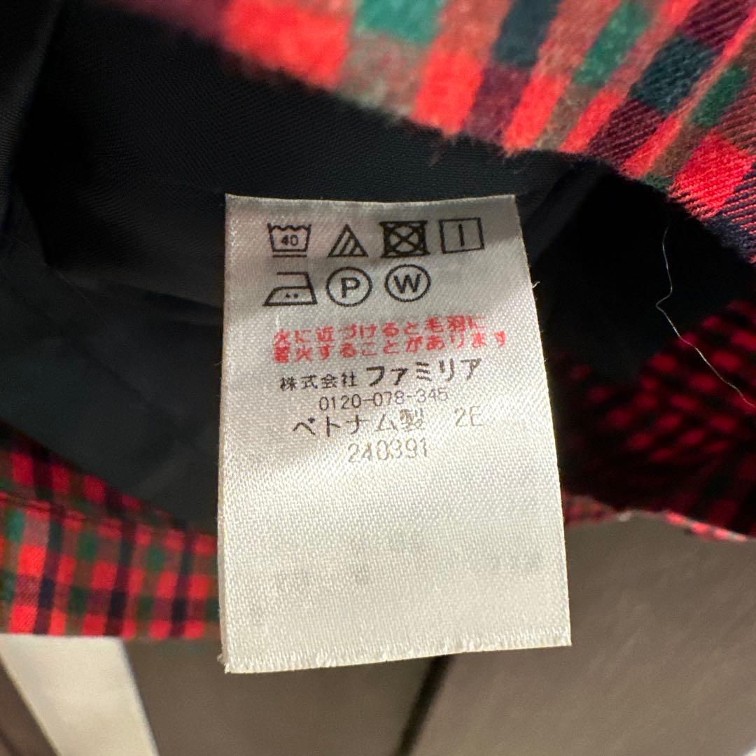 【美品】familiar チェック柄 ワンピース 120cm