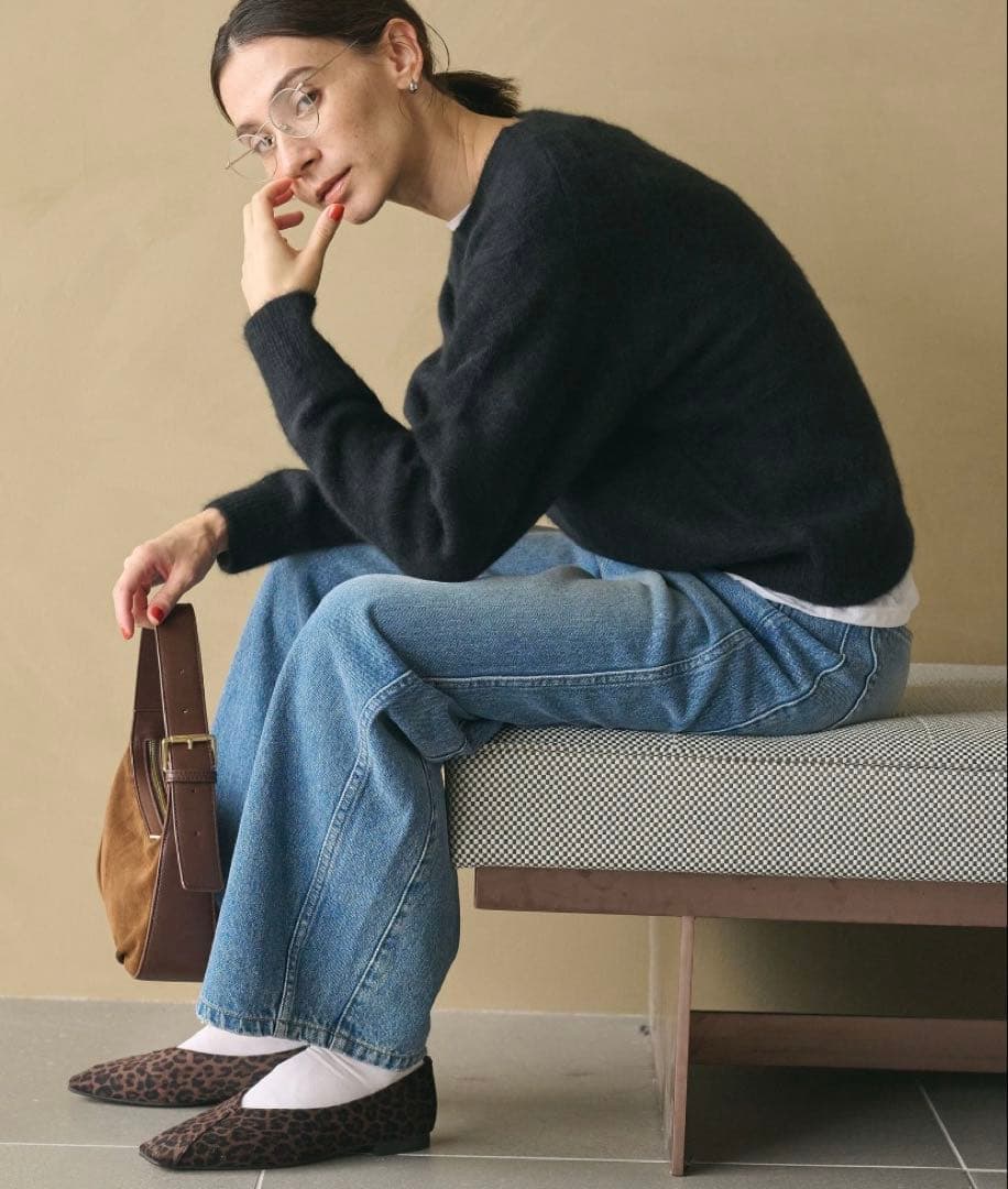 BEAUTY&YOUTH フォックスカシミヤブレンドクルーネックニット