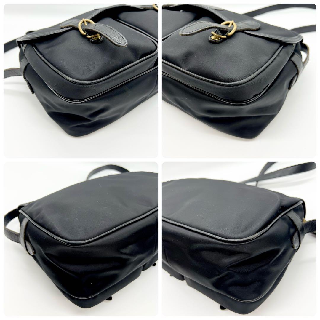 美品✨イルビゾンテ　ショルダーバッグ　メッセンジャー　レザー　ブラック　保存袋