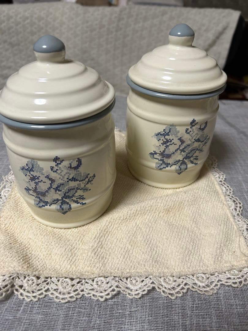 イマン ホーロー　キャニスター　エミリー　２個セット