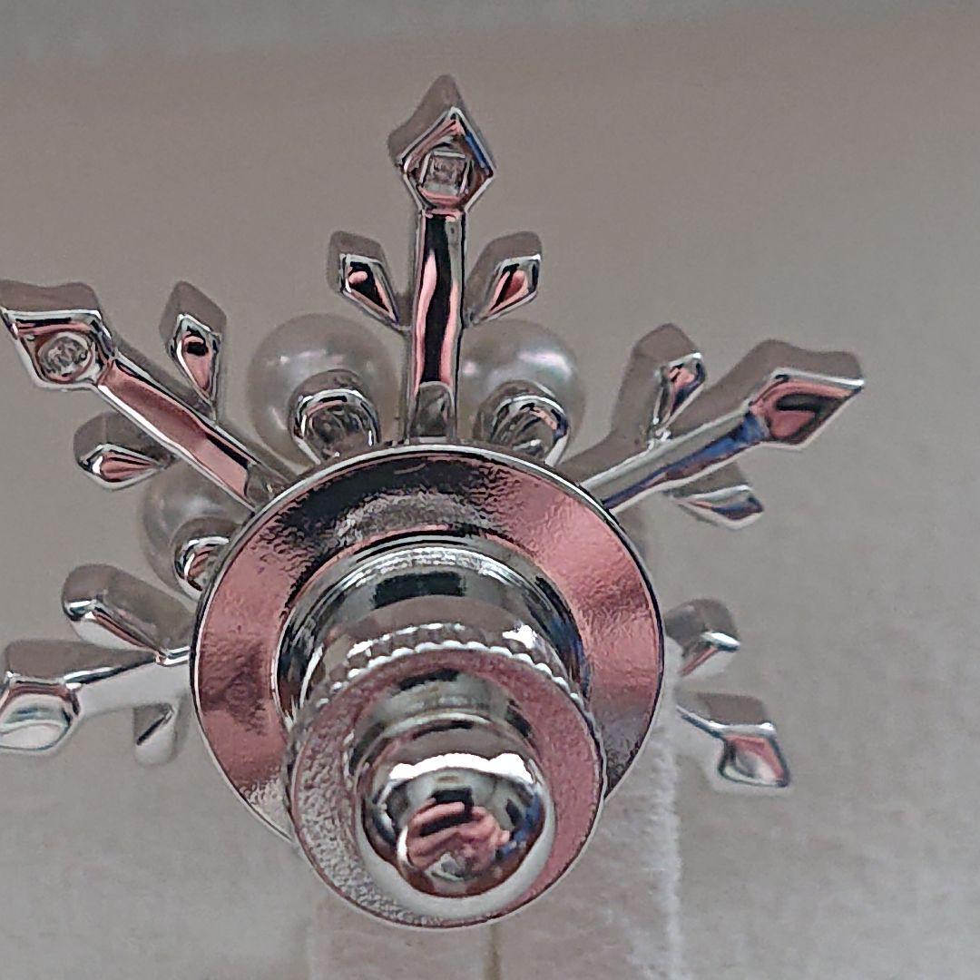 MIKIMOTO 雪の結晶 ピンブローチ