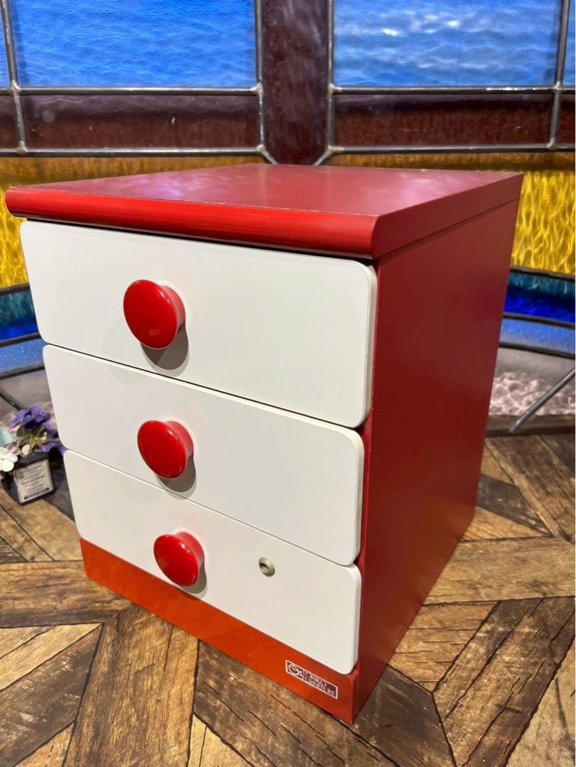 小引き出し 昭和レトロ レトロポップ インテリア 小物入れ 赤 白 当時物