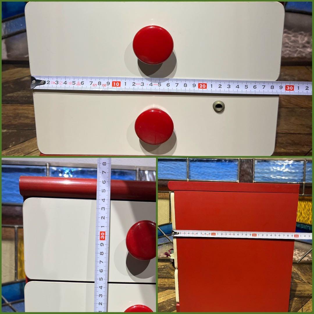 小引き出し 昭和レトロ レトロポップ インテリア 小物入れ 赤 白 当時物