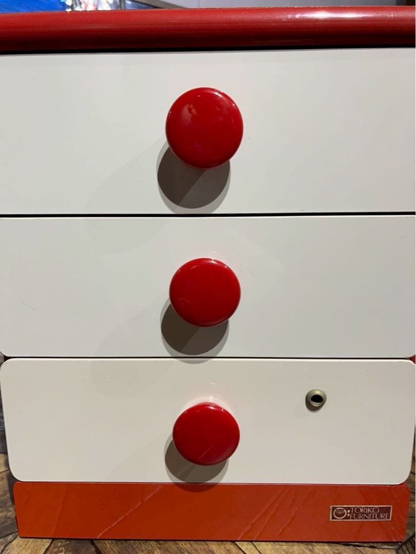 小引き出し 昭和レトロ レトロポップ インテリア 小物入れ 赤 白 当時物