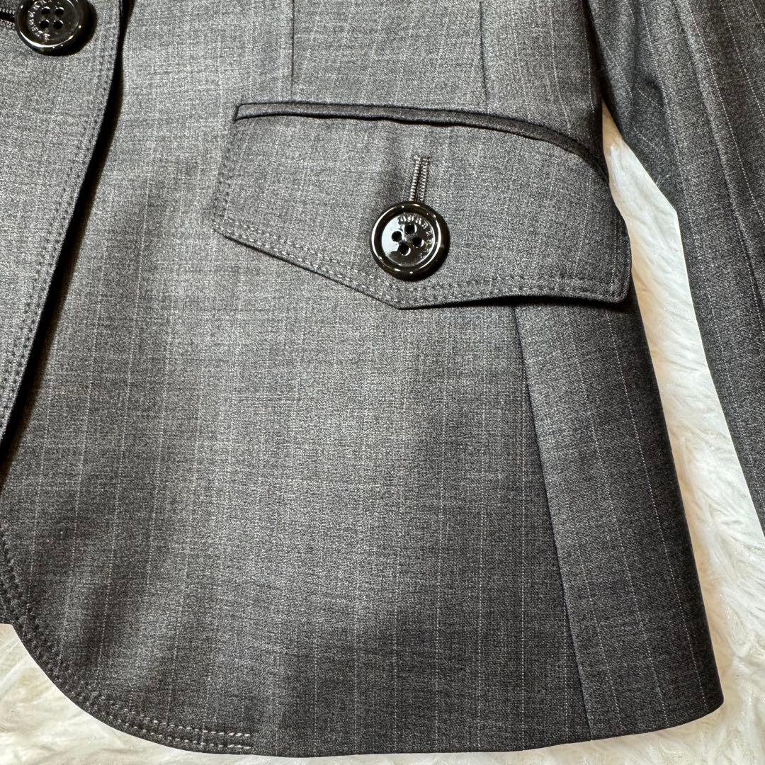 美品 バーバリーロンドン パンツスーツ セットアップ 1つボタン 薄いストライプ