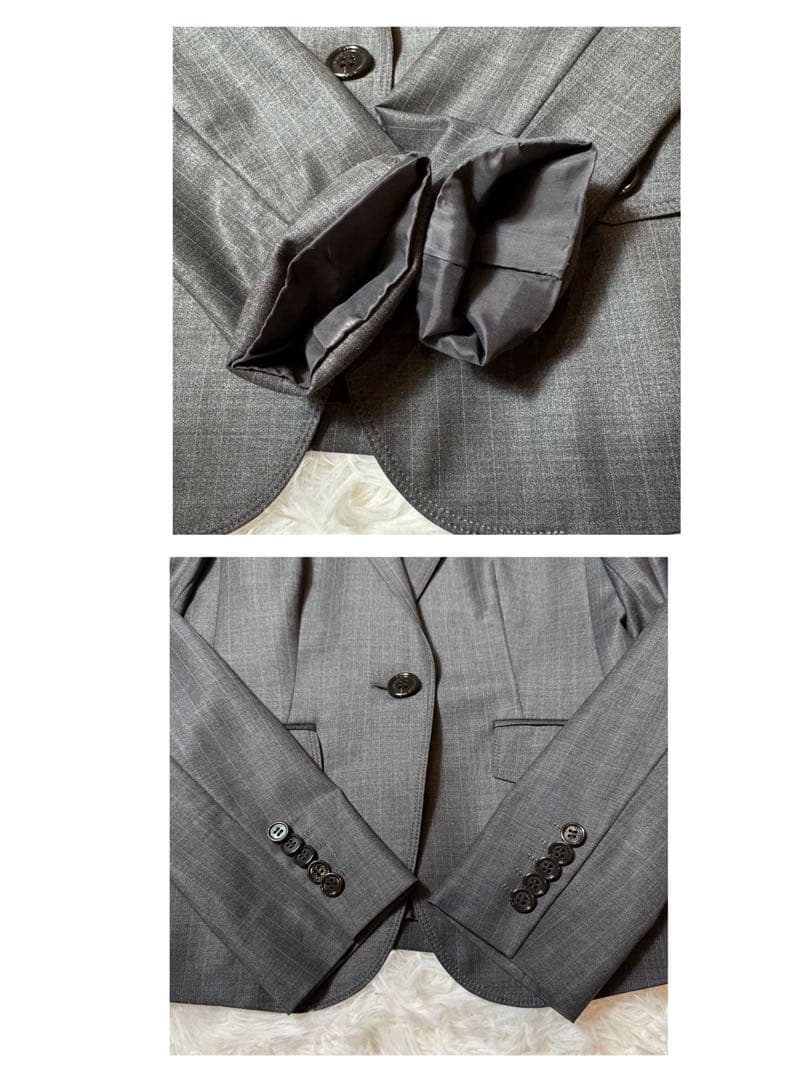 美品 バーバリーロンドン パンツスーツ セットアップ 1つボタン 薄いストライプ