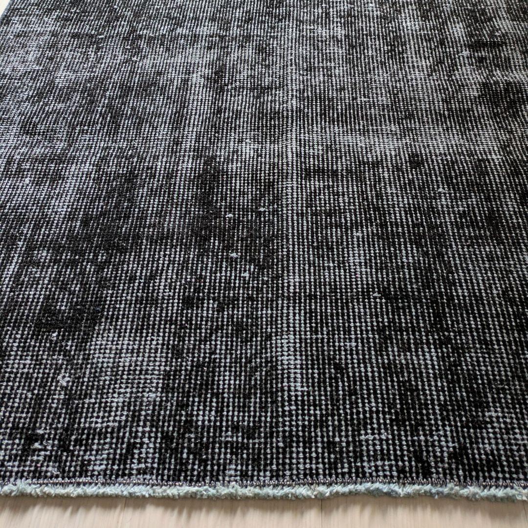 86×176 オーバーダイ　ブラックダークネイビー　トルコヴィンテージラグ