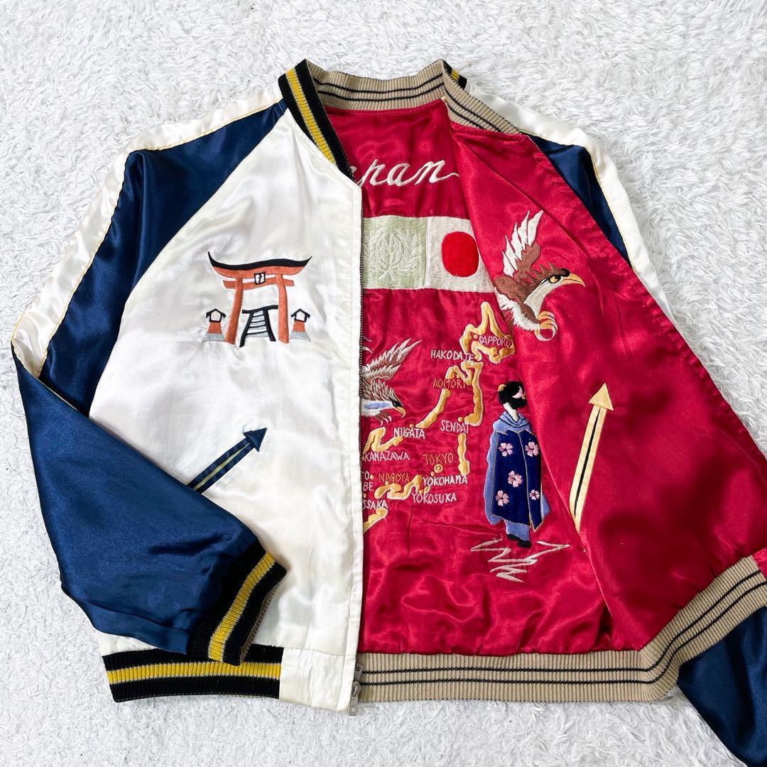 【超希少】東洋エンタープライズ スカジャン 沖縄 日本地図 リバーシブル 国旗