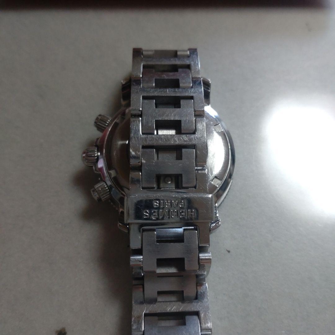 ジャンク品 HERMES クロノグラフ ブラックダイヤル 時計