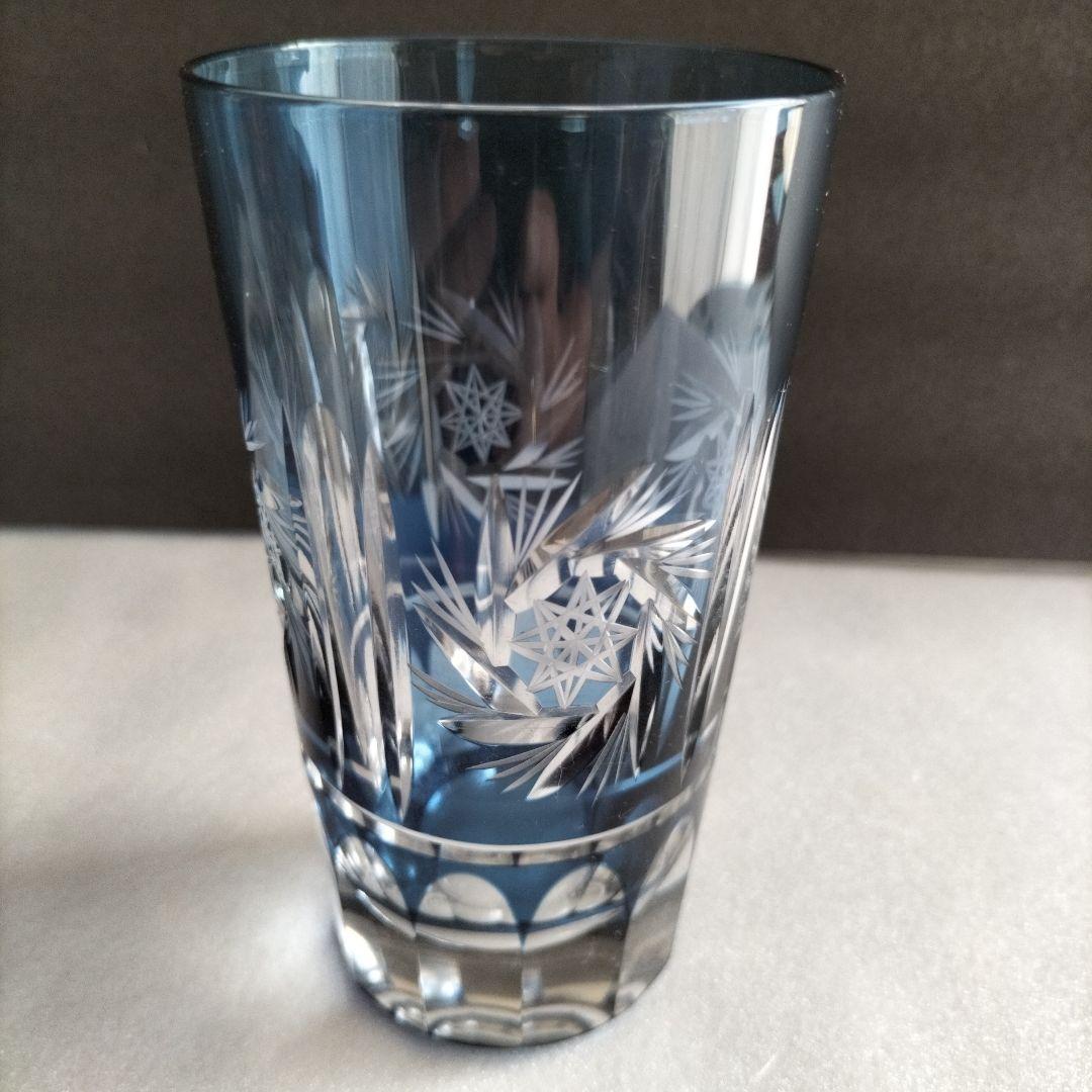 青森伝統工芸品　津軽びいどろ 　金彩碧瑠璃酒器セット　正倉院古色タンブラーセット