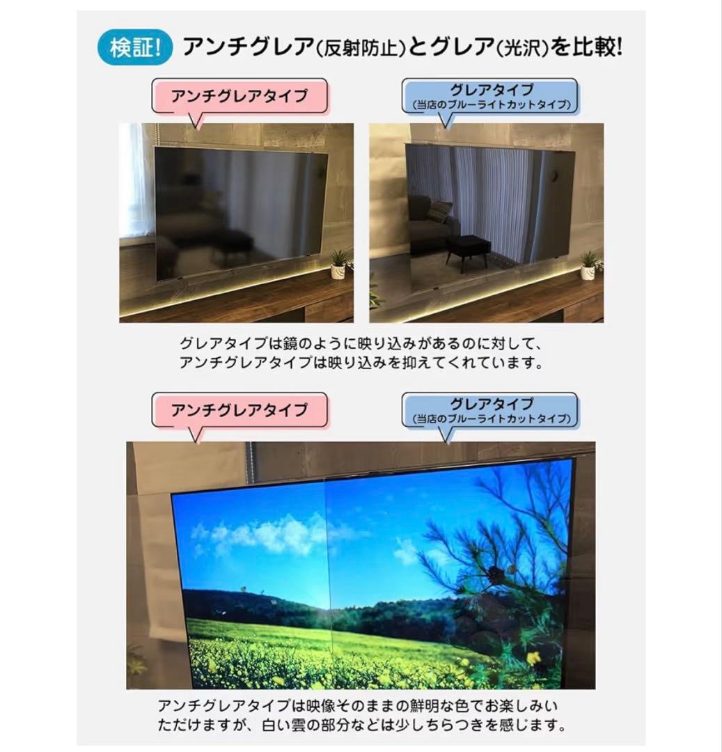 テレビ55型用アンチグレア＆ブルーライトカットパネル